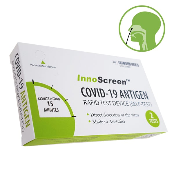 InnoScreen COVID-19 Antigen Rapid Test (Self-Test) 2-Pack Australian Made